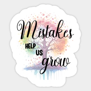 Mistakes Help Us Grow Colorful Tree Sticker